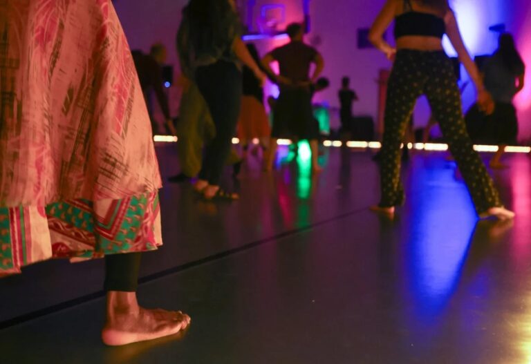 abstract shot of dancer's feet with some mood lighting